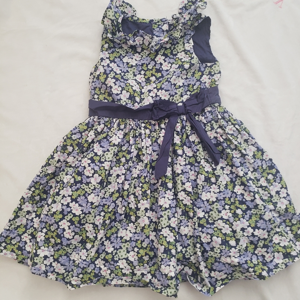 Janie and Jack Floral Dress - Blue and White